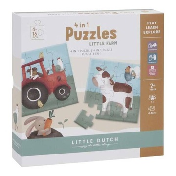 Little Dutch Puzzle 4 elementy układanka Little Farm FSC LD7153