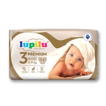 Подгузники LUPILU 3, ПРЕМИУМ МИДИ 4-9кг, 54 шт.