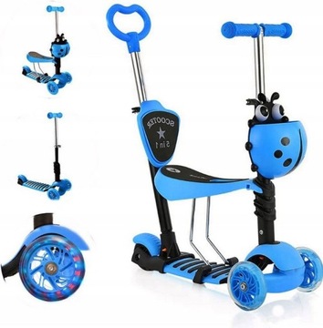ТРЕХКОЛЕСНЫЙ БАЛАНСОВЫЙ СКУТЕР LED 5IN1 BIEDRONKA BLUE