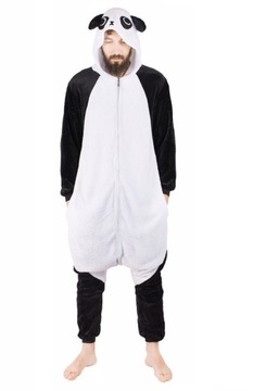 NOWOŚĆ miękka PIŻAMA męska CIEPŁA onesie JEDNOCZĘŚCIOWA dres kostium PANDA