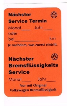 NAKLEJKA VOLKSWAGEN SERVICE POMARAŃCZOWA