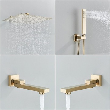 Золотой душевой набор скрытого монтажа - GOLDEN MAT 30