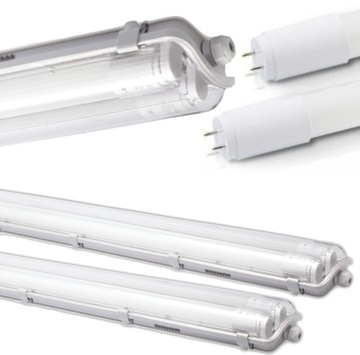 2x Oprawa hermetyczna 120cm 4x Świetlówki 18W LED