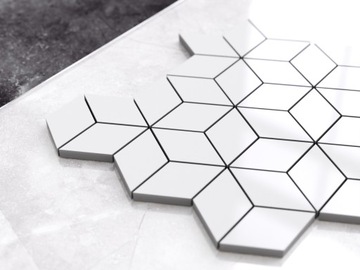 АЛМАЗНЫЙ РОМБ БЕЛАЯ МОЗАИКА БЕЛАЯ АЛЯСКА ПОЛИРОВКА