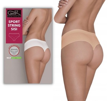 Stringi damskie Gatta SPORT STRING SISI bezszwowe M beżowe