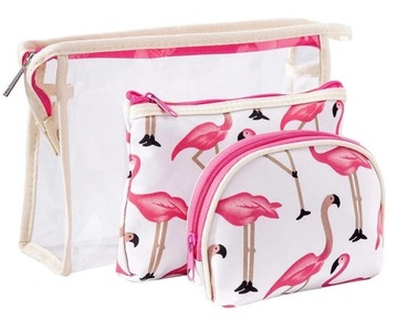 ZESTAW 3x KOSMETYCZKA DAMSKA PODRÓŻNA DO SAMOLOTU