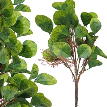 SZTUCZNE LIŚCIE GĘSTE 36 cm GAŁĄZKA ZIELONA STROIK FLORET DODATEK KWIATY