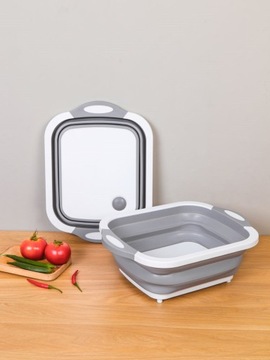 БОЛЬШАЯ ТУРИСТИЧЕСКАЯ СКЛАДНАЯ ЧАША ДЛЯ РАЗДЕЛОЧНОЙ ДОСКИ СИЛИКОНОВАЯ