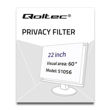QOLTEC Filtr prywatyzujący RODO | 22 cale | 16:10