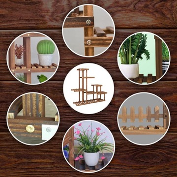 ДЕРЕВЯННАЯ ПОДСТАВКА ДЛЯ ЦВЕТОВ ПОЛКА ДЛЯ ЦВЕТОВ 95 СМ ПРОЧНАЯ МНОГОЯРУСНАЯ