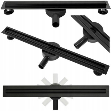 ODPŁYW LINIOWY REA NEO SLIM BLACK CZARNY 70 KOMPLET