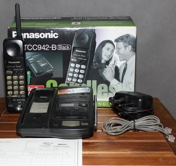 Telefon stacjonarny z cyfrową sekretarką Panasonic - lata 90 te XX wieku