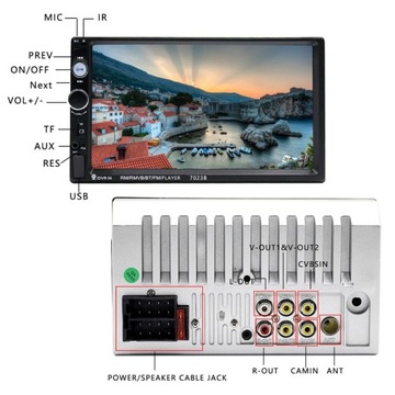Управление и 8 стилей ИК-радио 2 Din 7 HD Bluetooth Volkswagen Nissan Hyund
