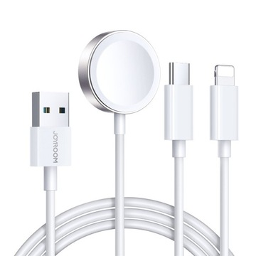 ИНДУКТИВНОЕ ЗАРЯДНОЕ УСТРОЙСТВО JOYROOM ДЛЯ APPLE WATCH + КАБЕЛЬ LIGHTNING — USB-C 1,2 м