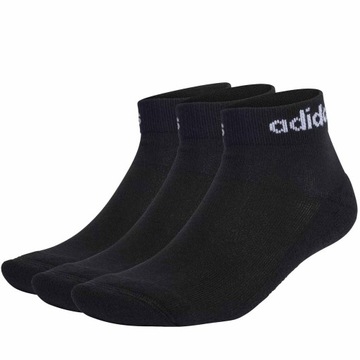 ADIDAS SKARPETY BAWEŁNA DAMSKIE KOSTKI CZARNE 3PAK