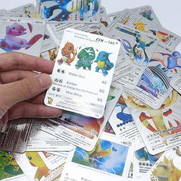Karty Pokemon Zestaw Na Prezent Pikachu 3w1 165 Sztuk Złote Czarne Srebrne