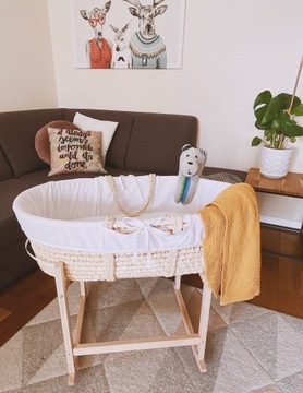 Колыбелька-корзина Ahojbaby Rockingbaby Moose, бесцветная