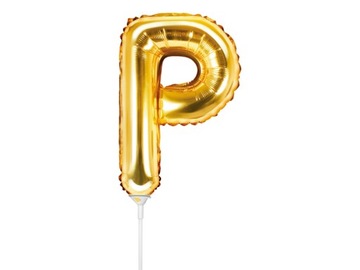 BALON FOLIOWY LITERA P ZŁOTY 14'' 35cm