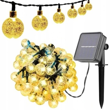GIRLANDA LAMPKI OGRODOWE SOLARNE 30 LED CIEPŁE