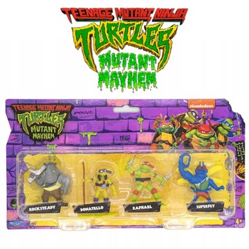WOJOWNICZE ŻÓŁWIE NINJA TURTLES MUTANT MAYHEM 4PAK X FIGURKA KOLEKCJONERSKA