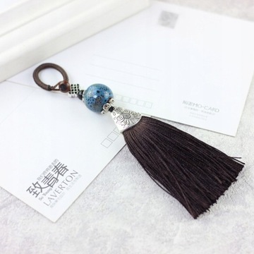 Vintage Chinese Style Ceramics Beads Stone Tassel