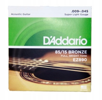 Str.D'addario EZ890 для акустической гитары 9-45