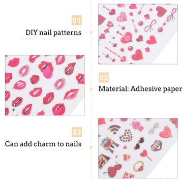 УКРАШЕНИЕ МАНИКЮРА НАКЛЕЙКИ НА ДЕНЬ СВЯТОГО ВАЛЕНТИНА НА НОГТЯХ