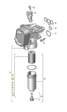 VLOŽKA FILTR OLEJE Q2 Q3 A3 VW ARTEON TIGUAN 14- F026407327 TĚSNĚNÍ