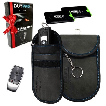2 x ETUI na KLUCZYK Keyless OCHRONA POKROWIEC Skóra Klatka Faraday + GRATIS