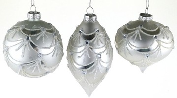 BOMBKI CHOINKOWE SZKLANE RĘCZNIE MALOWANE kpl.3