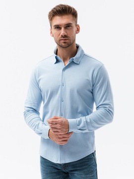 Pánska košeľa s dlhým rukávom K540 modrá XL
