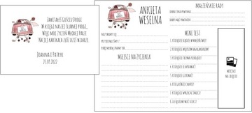 KSIĘGA GOŚCI NA WESELE ŚLUB Z ANKIETAMI PERSONALIZOWANA DREWNIANA PAMIĄTKA