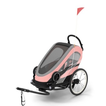Cybex Sport Zeno Bike Причіп велосипедний 2 в 1 Візок Спортивний | Сріблястий Рожевий