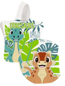 PONCHO DINO 50X100 CHŁOPCA CHŁONNY T-REX LEKKI