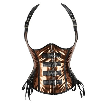 Womens Steampunk Corset Top Halter Shoulder Straps