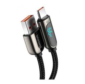 КАБЕЛЬ BASEUS FAST USB / USB C ПРОЧНЫЙ КАБЕЛЬ С ИЗМЕРИТЕЛЕМ МОЩНОСТИ 66 Вт 1 м