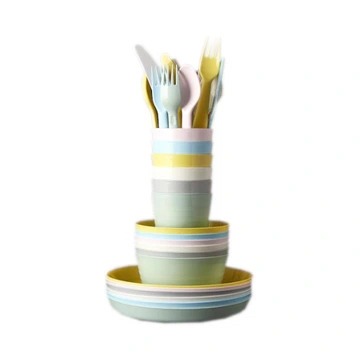 IKEA zestaw KALAS 36el naczynia dzieci PASTELOWE