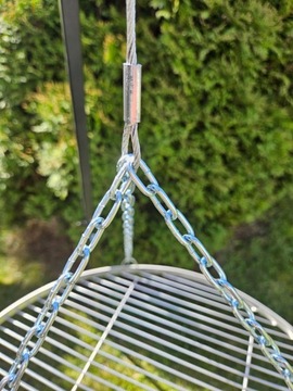 Садовый гриль-тренога, высота 210 см над огнем, решетка из нержавеющей стали, высота 60 см.