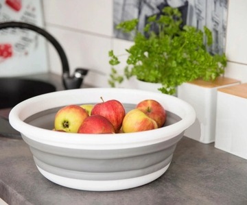 СКЛАДНАЯ КРУГЛАЯ СИЛИКОНОВАЯ ЧАШКА, КОНТЕЙНЕР ОБЪЕМОМ 9 Л