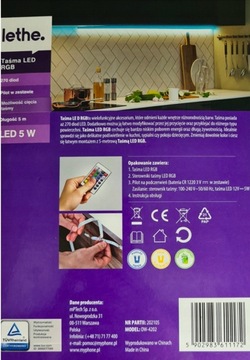 Светодиодная лента RGB LETHE 5M 0W-4202 5W КРУГЛОЕ ОСВЕЩЕНИЕ