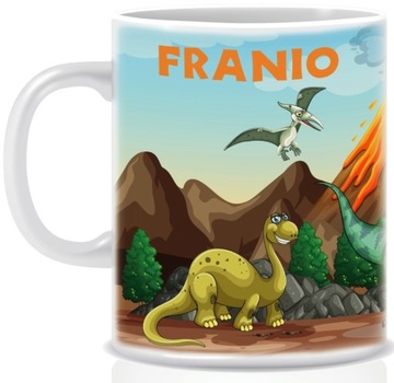 Kubek z Dinozaurami i imieniem DZIECKA 330ml