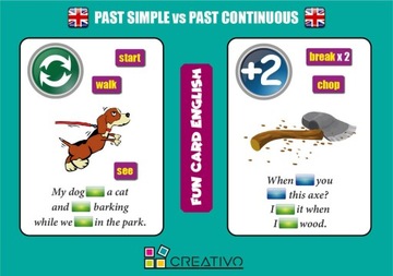 ВЕСЕЛАЯ КАРТОЧКА АНГЛИЙСКИЙ Past Simple vs Past Continuous CREATIVO