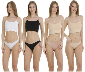 BIKINI Majtki LASEROWO cięte kobiece FIGI niewidoczne LASER CUT 4-pak