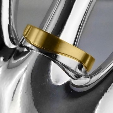 КО11 ЗОЛОТО-СЕРЕБРЯНЫЕ ОБРУЧАЛЬНЫЕ КОЛЬЦА СТАЛЬ 316L ПАРА