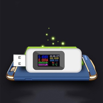 10 в 1 USB-измеритель мощности типа C, USB-тестер, USB-вольтметр, 4 источника питания 30 В, белый цвет