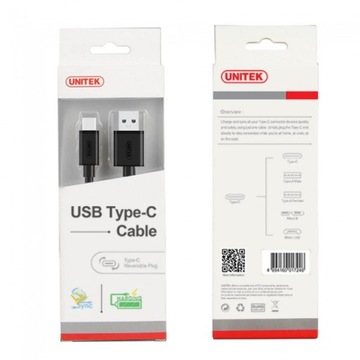 Кабель Unitek USB-A - USB-C 1,0 м черный