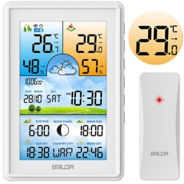 Meteorologická stanice s displejem BD-906 bílá Baldr