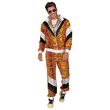 STRÓJ DRES POMARAŃCZOWY TYGRYS DISCO LATA 80 XXL