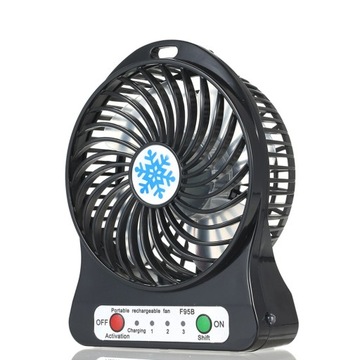 WENTYLATOR WIATRAK NA AKUMULATOR + USB przenośny