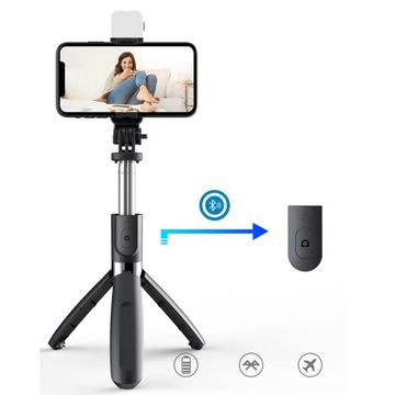 ШТАТИВ ДЛЯ СЕЛФИ-ПАЛКИ ШТАТИВ С ПУЛЬТОМ ПУЛЬТА С ЛАМПОЙ BLUETOOTH 360°